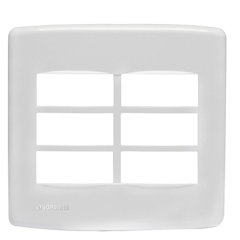 Encontraproduto.com.br - Placa 6 Módulos 4X4 Branco Duale Up - Soprano