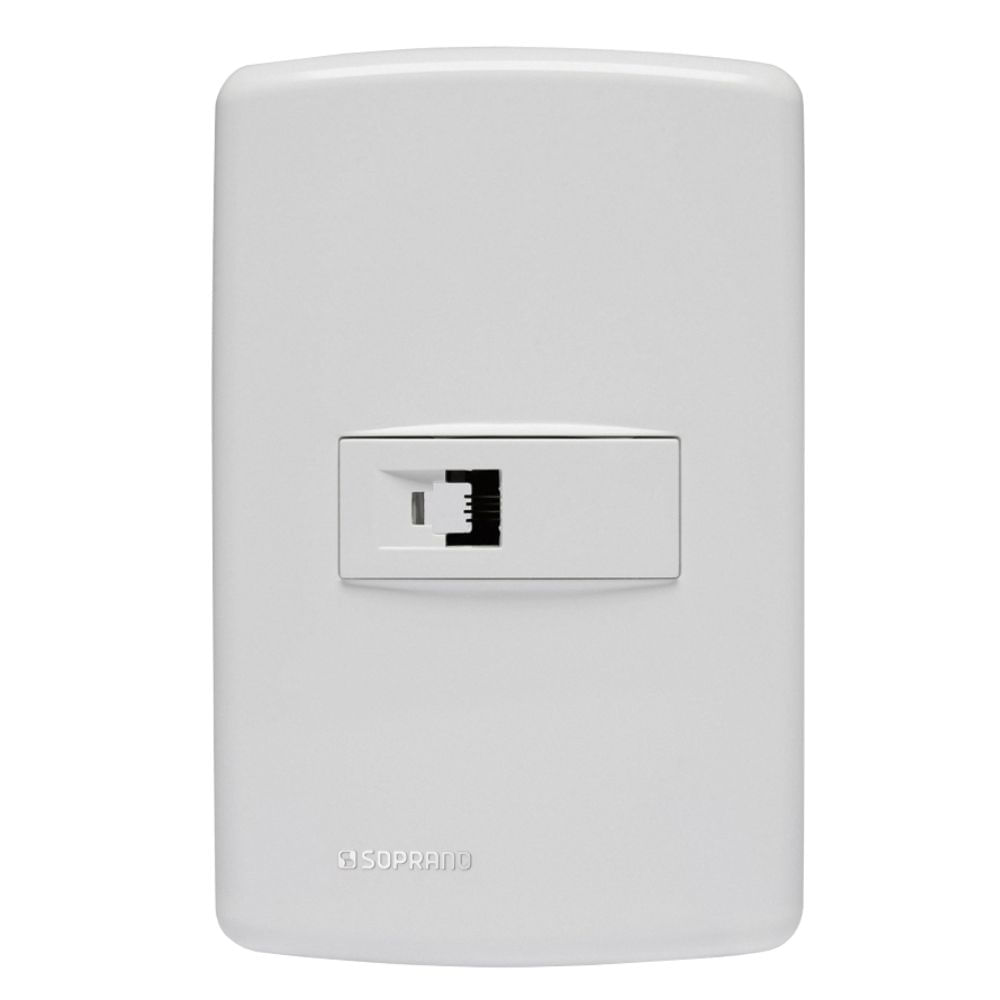 Encontraproduto.com.br - Conjunto 1 Tomada Rj11 4X2 Branco Duale Up - Soprano