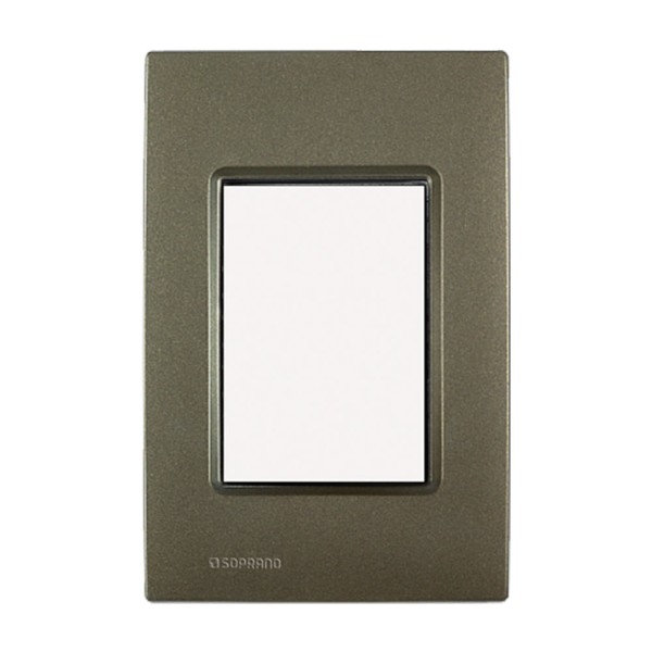 Encontraproduto.com.br - Placa 3 Módulos Bronze Metálico Delta Mondo - Soprano