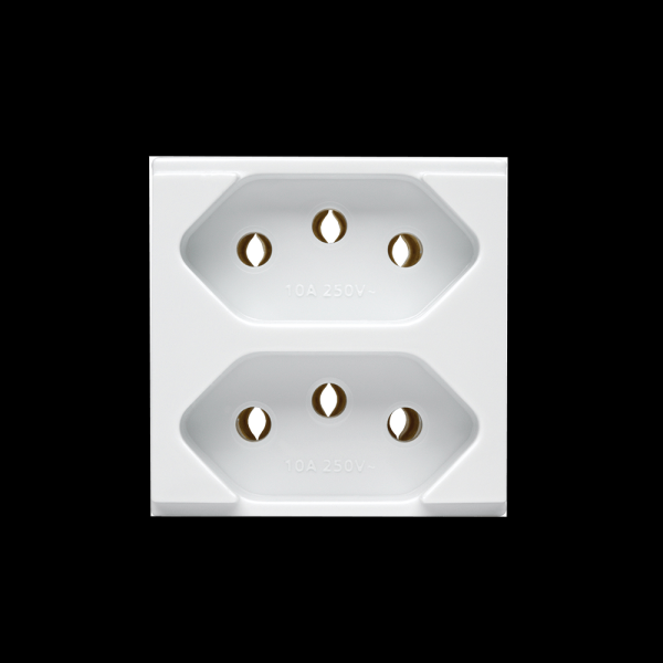 Encontraproduto.com.br - Módulo Tomada 2P + T Duplex 20A 250V ~ Brava! Duale Up Atria Sistema S - Soprano