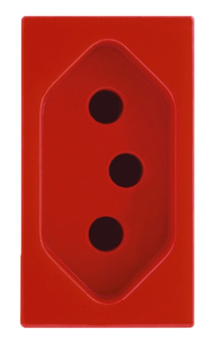 Encontraproduto.com.br - Módulo Tomada 2P+T 20A Vermelho Iris - Soprano