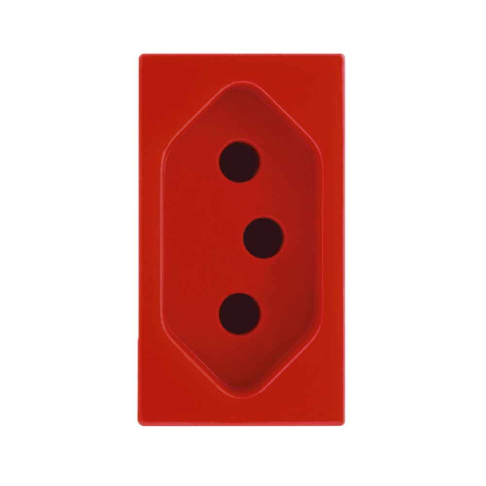 Encontraproduto.com.br - Módulo Tomada 2P+T 20A Vermelho Iris - Soprano