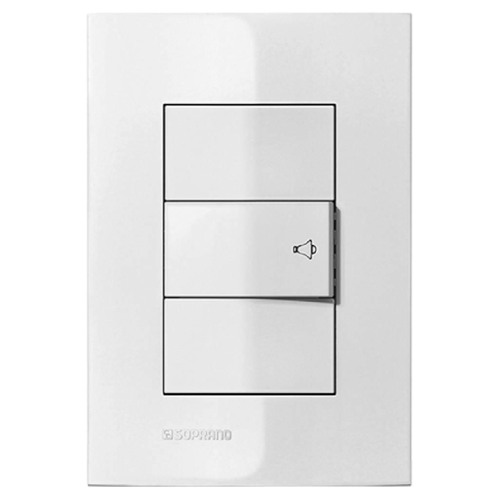 Encontraproduto.com.br - Conjunto 1 Pulsador Campainha 10A Branco Iris - Soprano