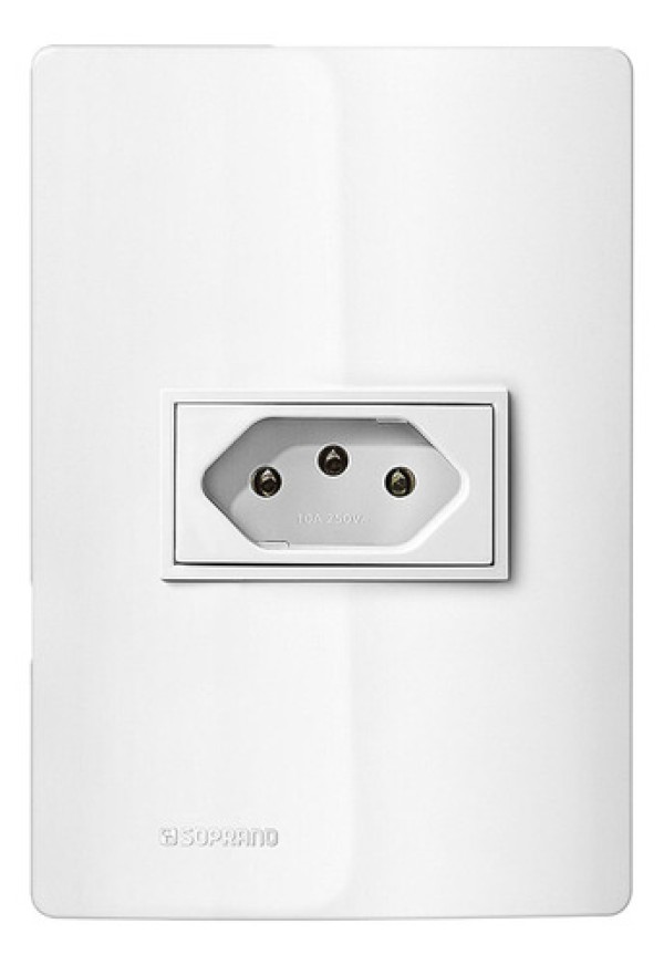 Encontraproduto.com.br - Conjunto com 1 Tomada 2P+T 20A 250V 4x2 Revitá - Soprano