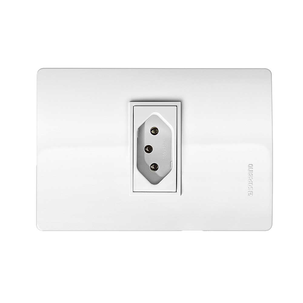 Encontraproduto.com.br - Conjunto com 1 Tomada 2P+T 10A 250V 4x2 Revitá - Soprano