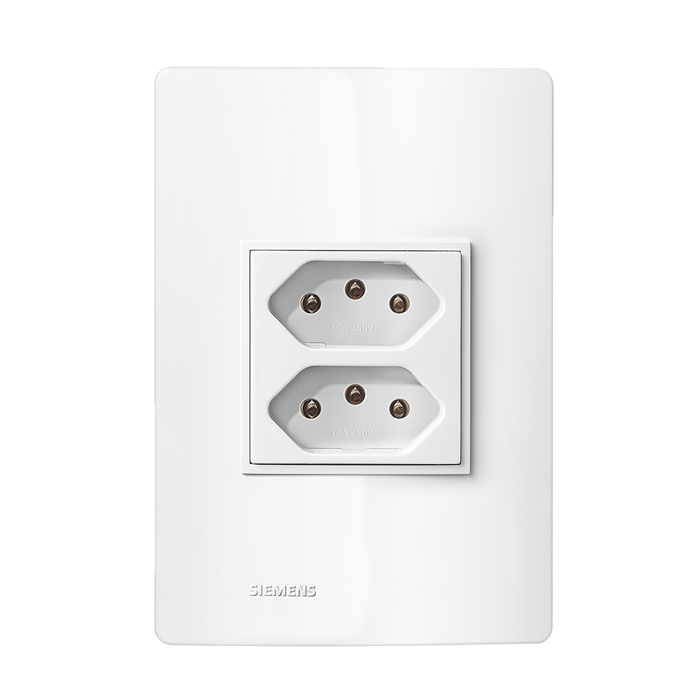 Encontraproduto.com.br - Conjunto 1 Tomada 2P+T Duplex 20A 250V ~ 4X2 Branco Revitá - Soprano