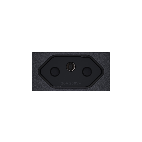 Encontraproduto.com.br - Módulo Tomada 2P+T Protegida 20A 250V ~ Carbono Revitá - Soprano