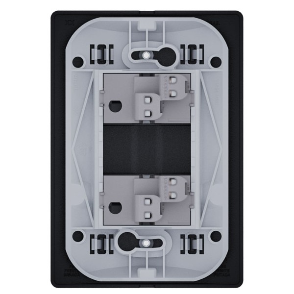 Encontraproduto.com.br - Conjunto com 2 Interruptores Simples 10A Revitá Carbono - Soprano