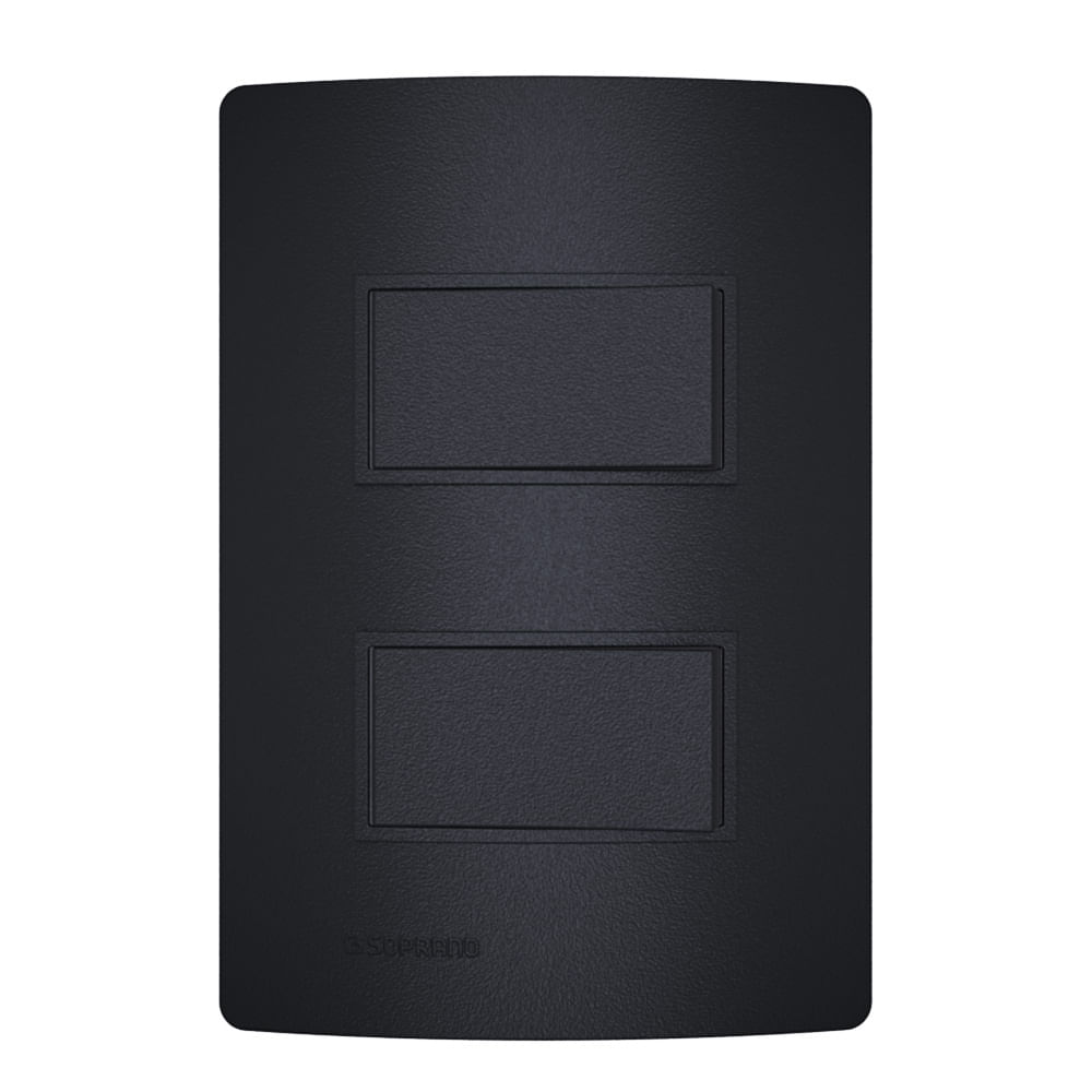 Encontraproduto.com.br - Conjunto com 2 Interruptores Simples 10A Revitá Carbono - Soprano