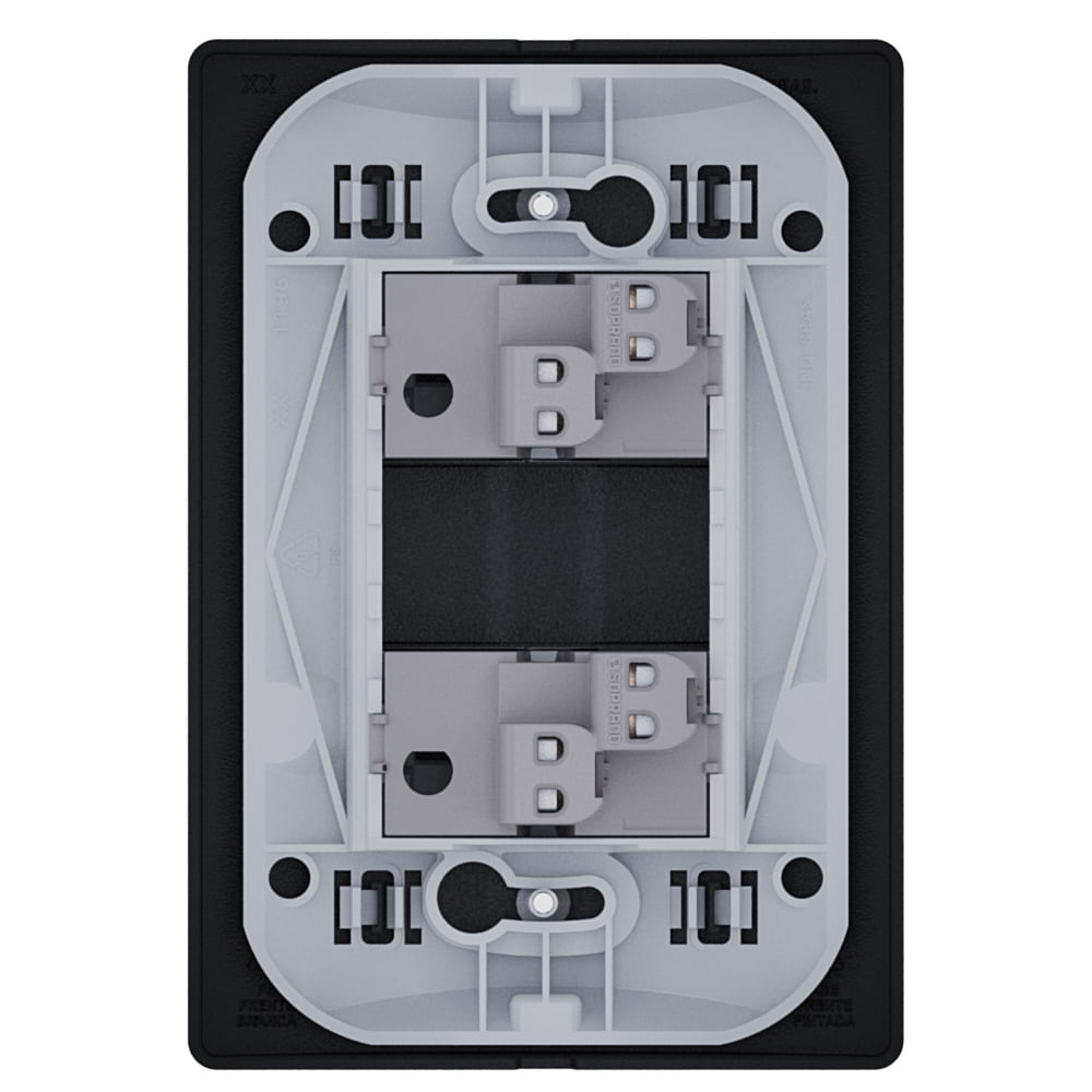 Encontraproduto.com.br - Conjunto com 2 Interruptores Simples 10A Revitá Carbono - Soprano