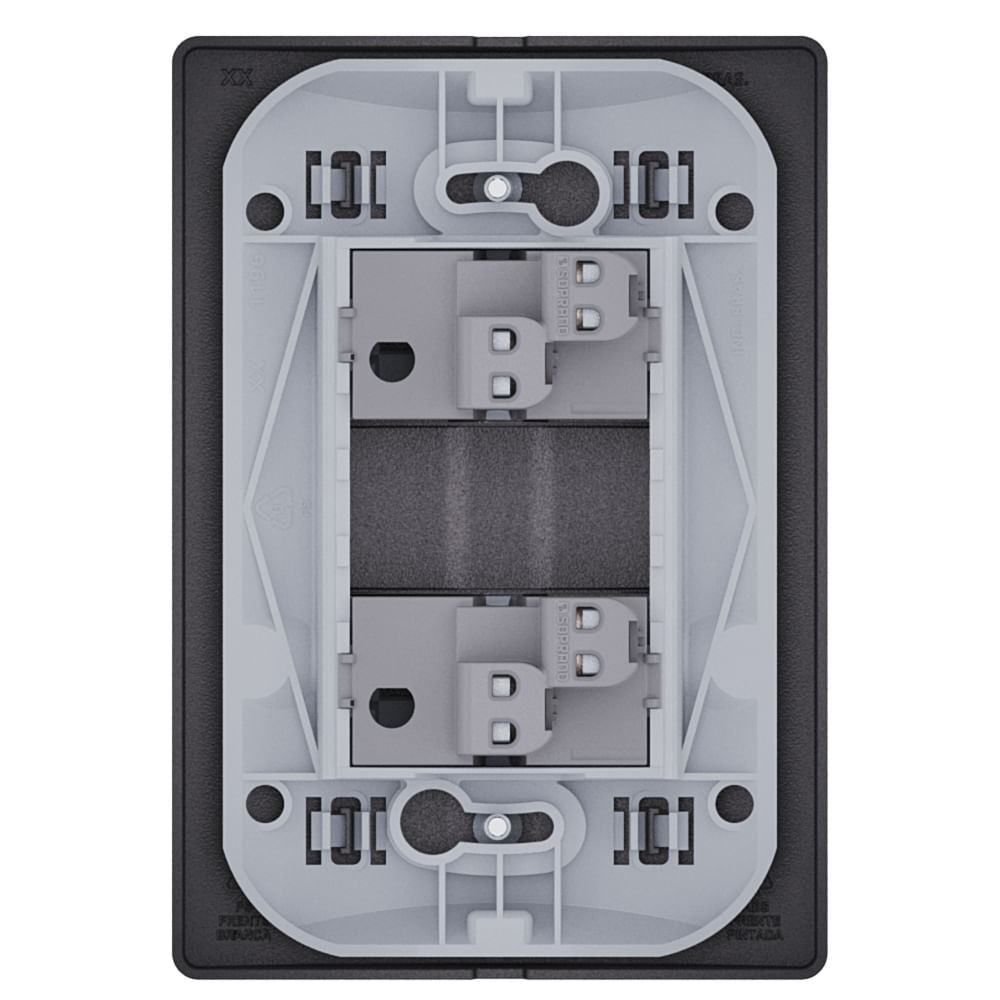 Encontraproduto.com.br - Conjunto com 2 Interruptores Simples 10A Revitá Concreto - Soprano