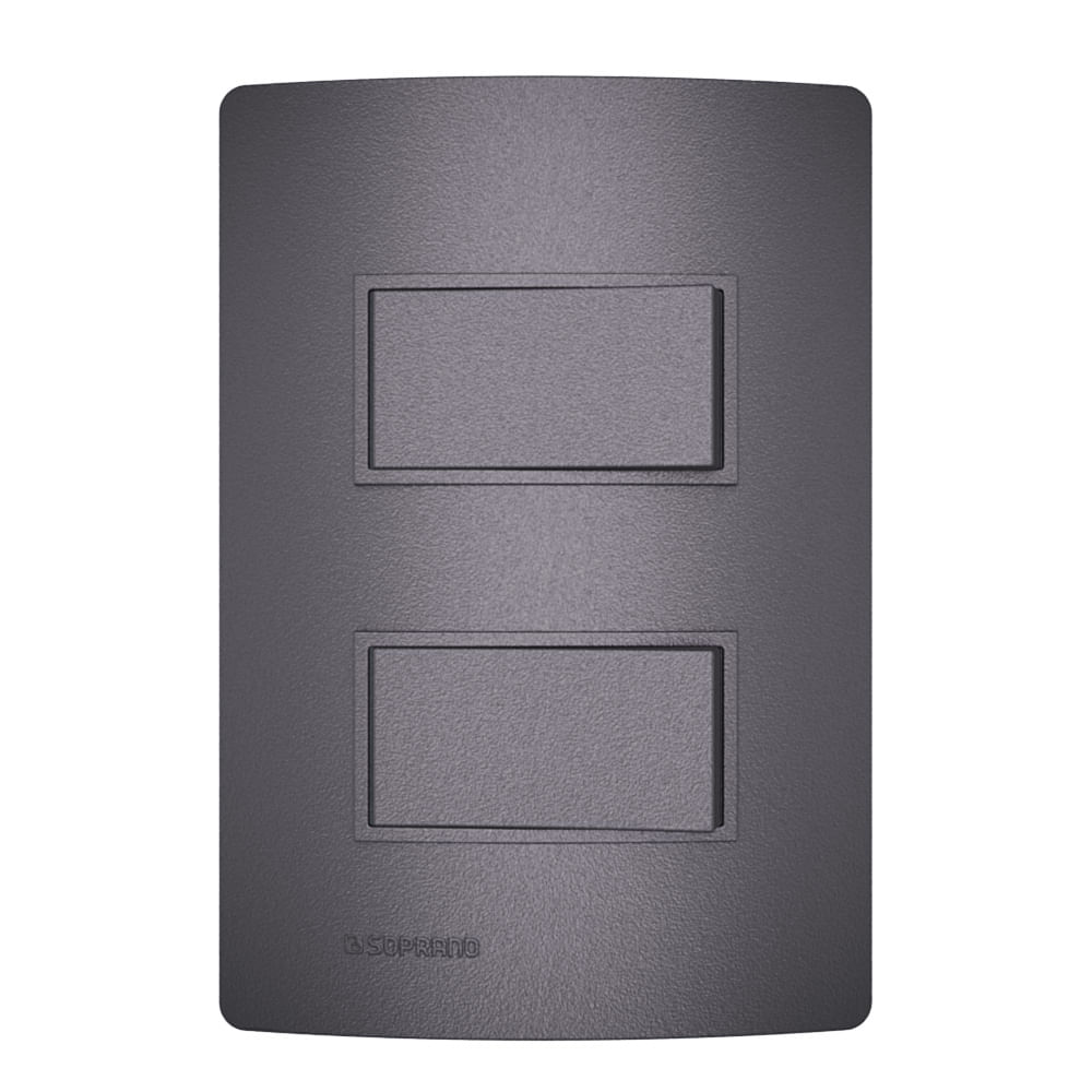 Encontraproduto.com.br - Conjunto com 2 Interruptores Simples 10A Revitá Concreto - Soprano