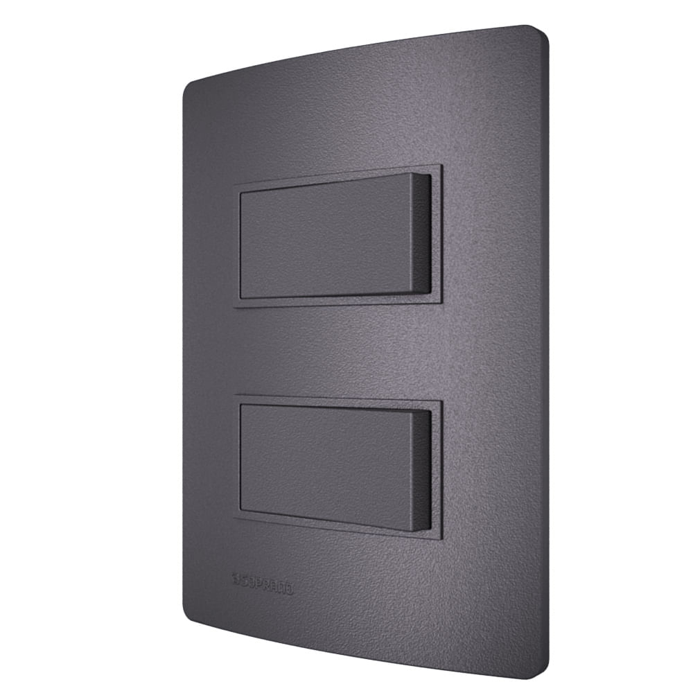 Encontraproduto.com.br - Conjunto com 2 Interruptores Simples 10A Revitá Concreto - Soprano