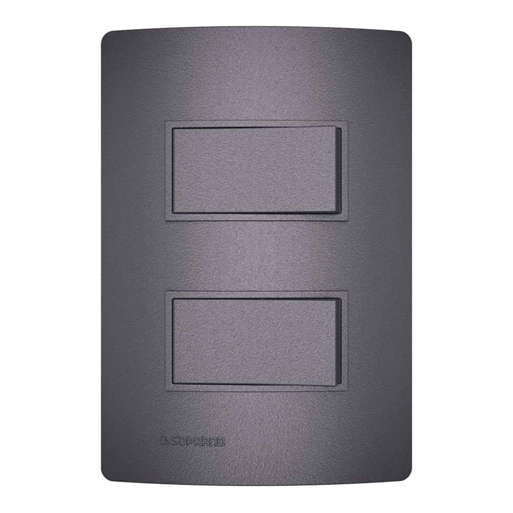 Encontraproduto.com.br - Conjunto 1 Interruptor Simples + 1 Interruptor Paralelo 10Ax 250V ~ 4X2 Concreto Revitá - Soprano