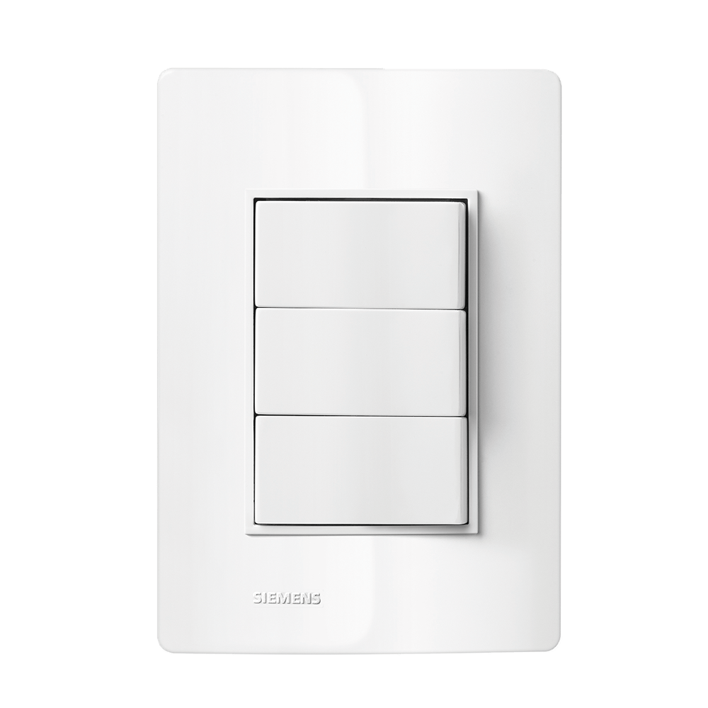 Encontraproduto.com.br - Conjunto 3 Interruptores Simples 10Ax 250V ~ 4X2 Branco Revitá - Soprano