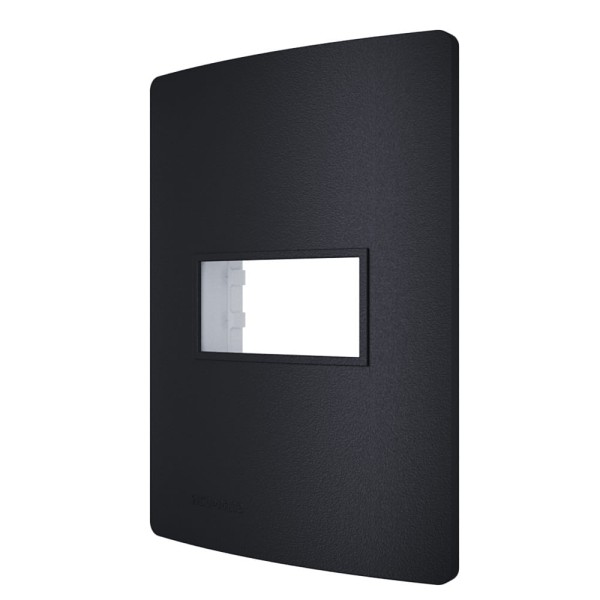 Encontraproduto.com.br - Placa 1 Módulo 4X2 + Suporte Carbono Revitá - Soprano