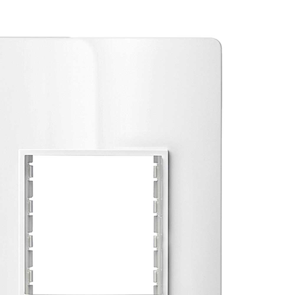 Encontraproduto.com.br - Placa 2 Módulos Juntos 4X2 + Suporte Branco Revitá - Soprano