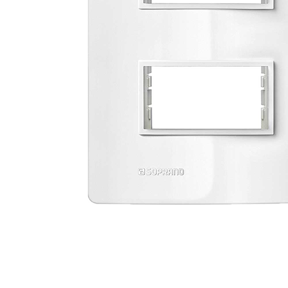 Encontraproduto.com.br - Placa 2 Módulos Separados 4X + Suporte Branco Revitá - Soprano