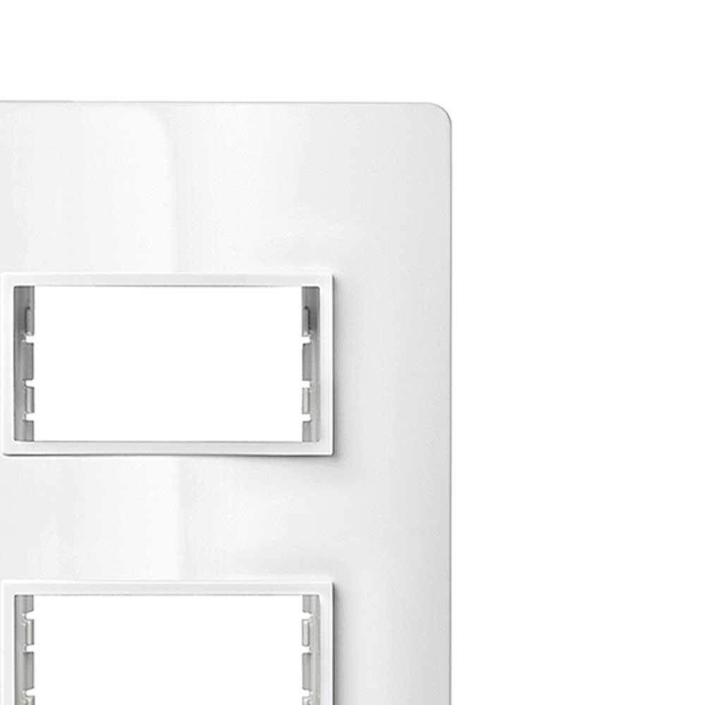 Encontraproduto.com.br - Placa 2 Módulos Separados 4X + Suporte Branco Revitá - Soprano