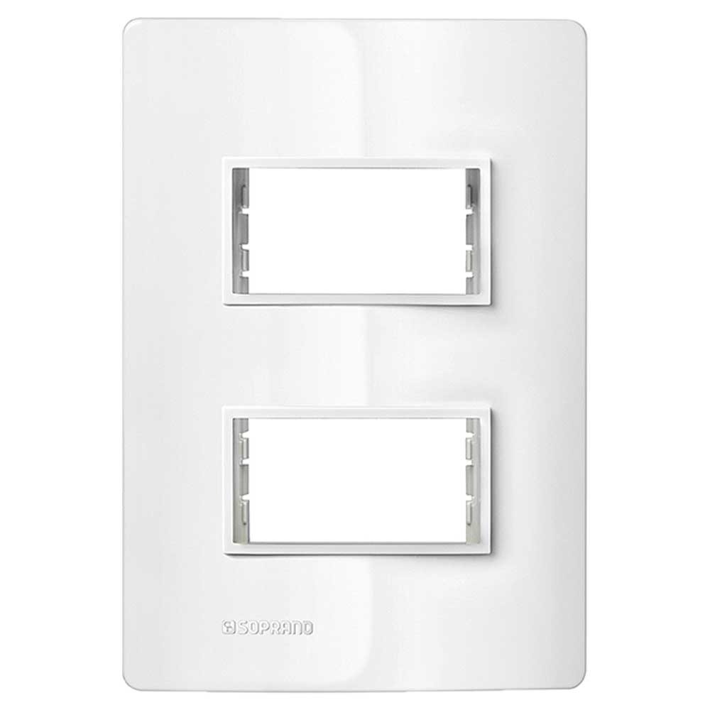 Encontraproduto.com.br - Placa 2 Módulos Separados 4X + Suporte Branco Revitá - Soprano