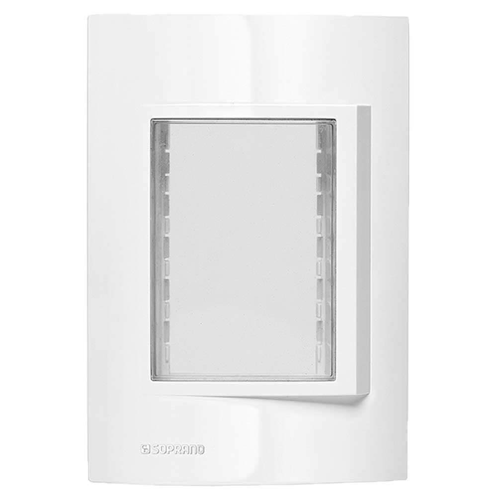 Encontraproduto.com.br - Placa 3 Módulos 4X2 Proteção Ip54 + Suporte Branco Revitá - Soprano