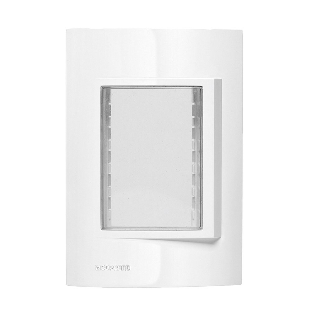Encontraproduto.com.br - Placa 3 Módulos 4X2 Proteção Ip54 + Suporte Branco Revitá - Soprano