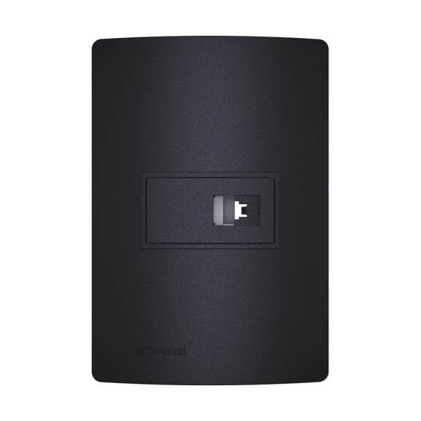 Encontraproduto.com.br - Conjunto Tomada Rj11 2 Fios Carbono Rvt