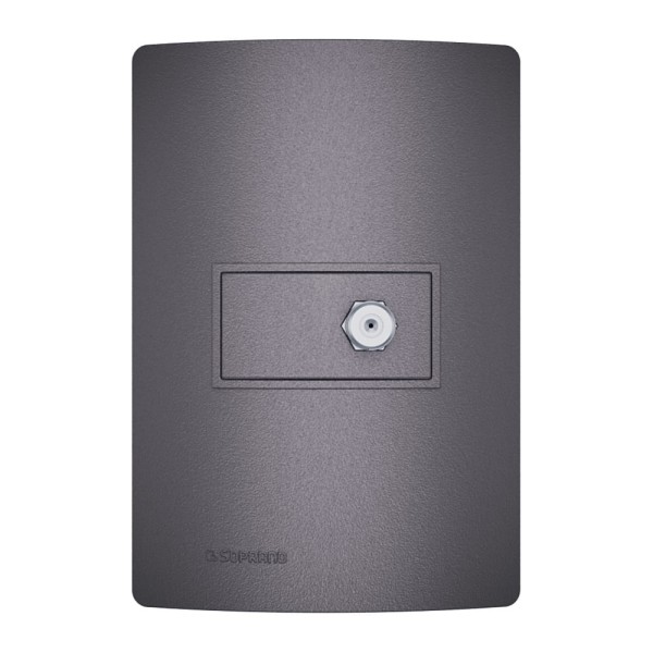 Encontraproduto.com.br - Conjunto 1 Tomada Cabo Coaxial Terminal 4X2 Concreto Revitá - Soprano