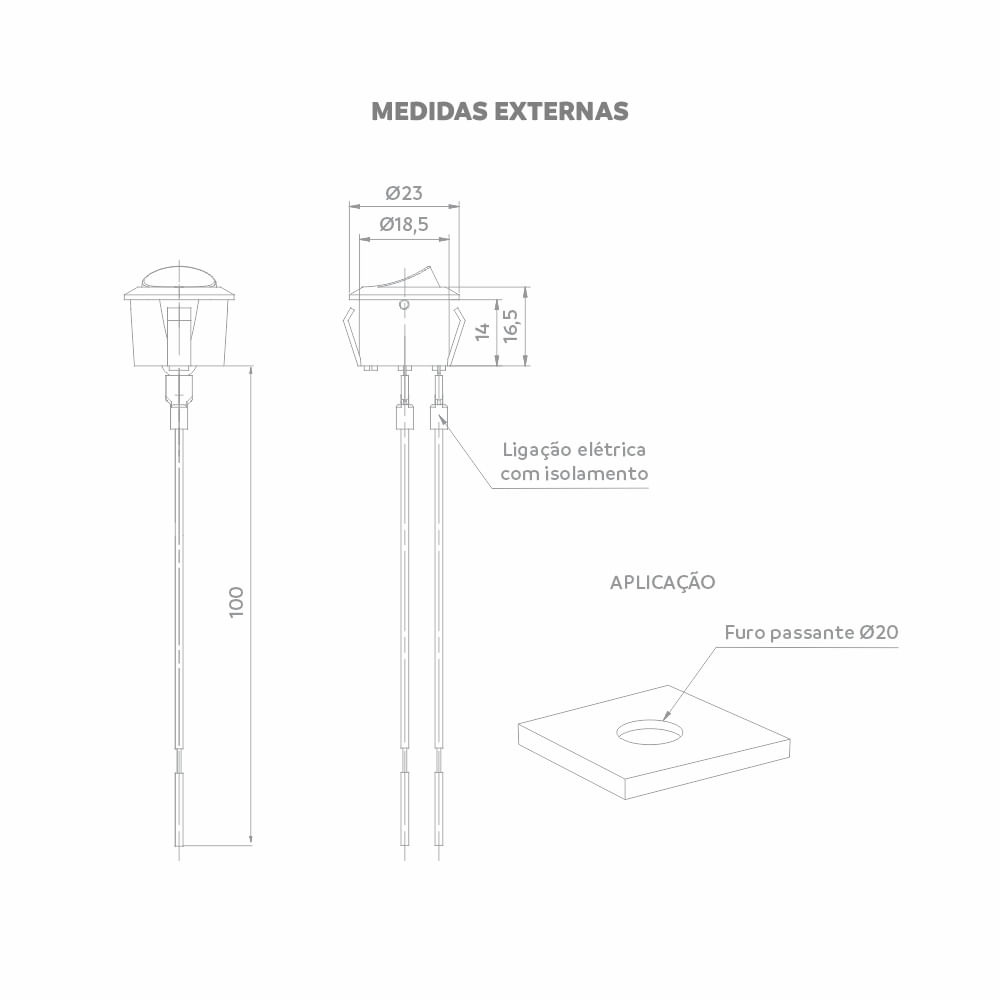 Encontraproduto.com.br - Interruptor Botão para Móveis Branco 5 peças - Soprano