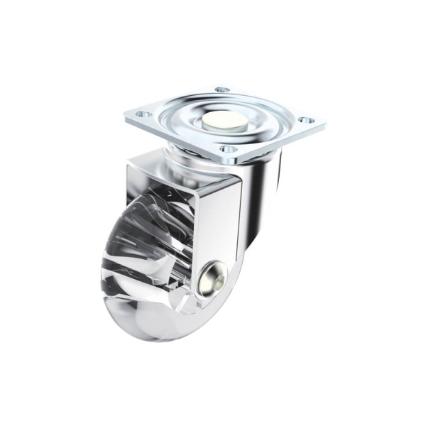 Encontraproduto.com.br - Kit 4 Rodízios Gel 50mm 2 com Freio e 2 sem Freio Chapa Giratória Níquel - Soprano