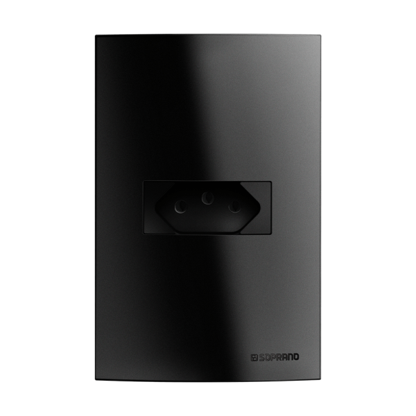 Conjunto 1 Tomada 2P +T 20A 250V Preto Brava! Up - Soprano