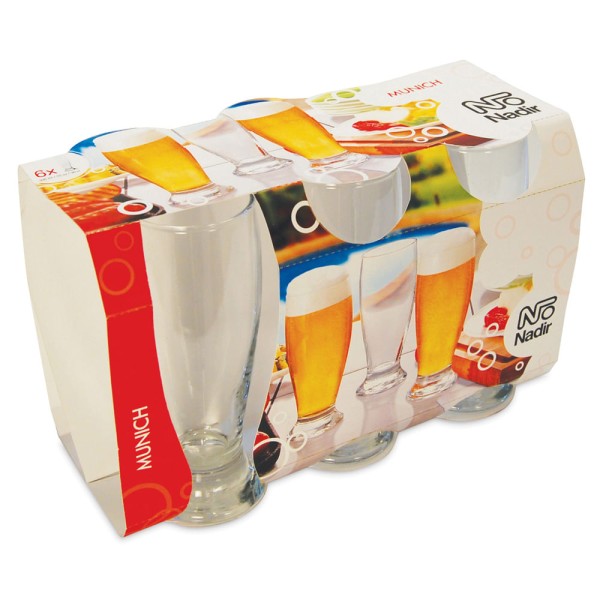 Encontraproduto.com.br - Jogo de Copos para Cerveja Nadir Munich 300 ml com 6 peças