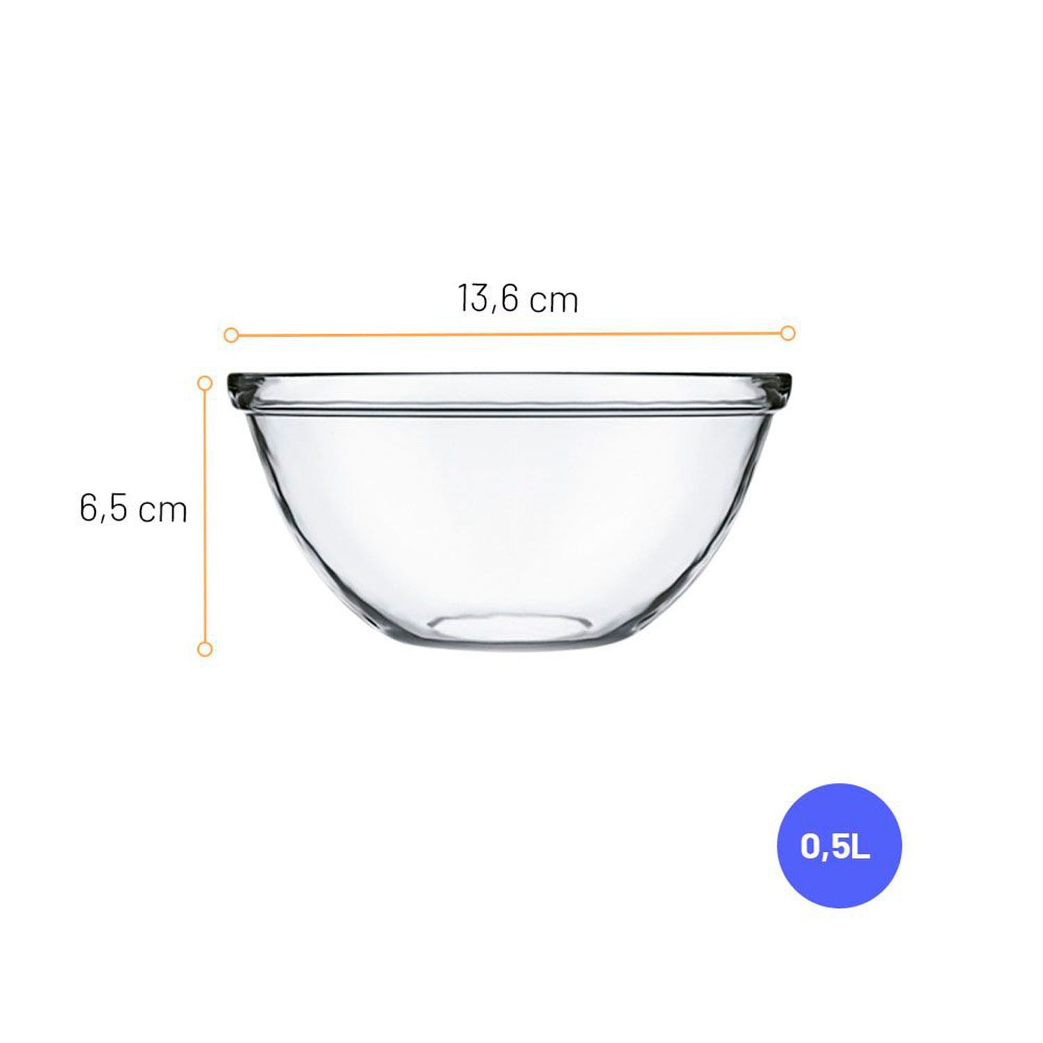 Encontraproduto.com.br - Jogo de Tigelas para Preparo Sempre 0,5L com 12 peças
