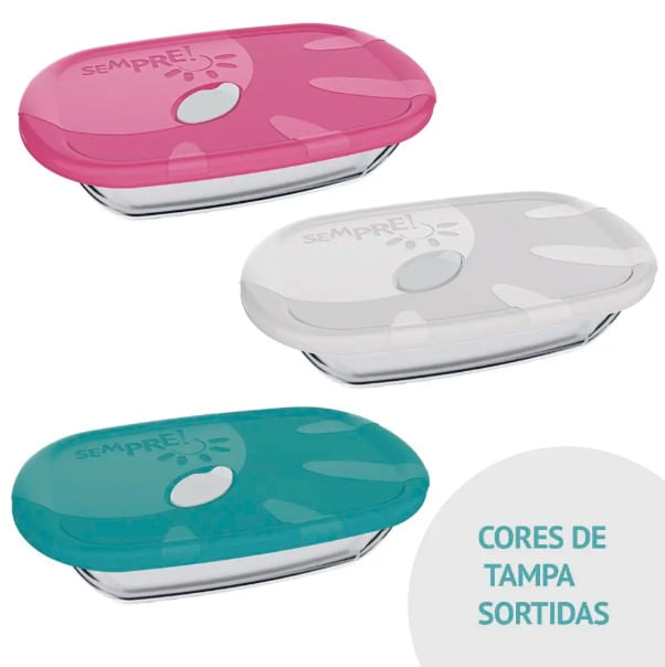 Encontraproduto.com.br - Assadeira Retangular com Tampa 3 Litros Nadir