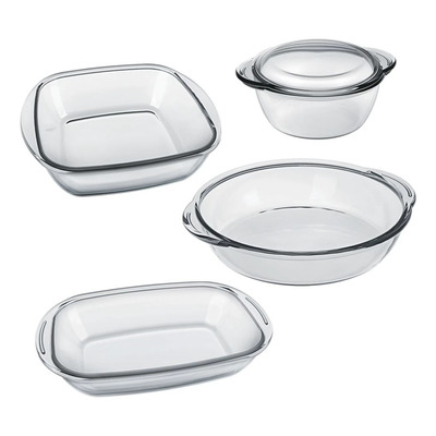 Conjunto de Assadeiras Nadir Sempre em Vidro com 5 Peças