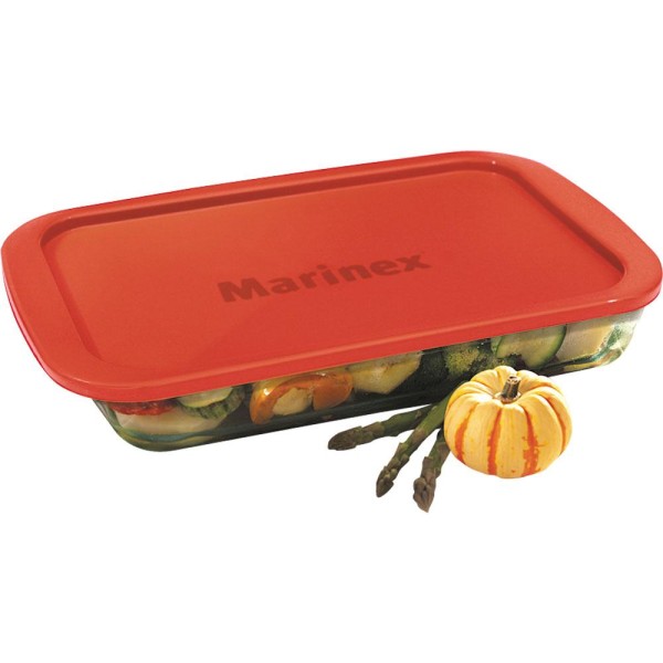 Encontraproduto.com.br - Assadeira Retangular Marinex Com Tampa - 2,9L Unidade