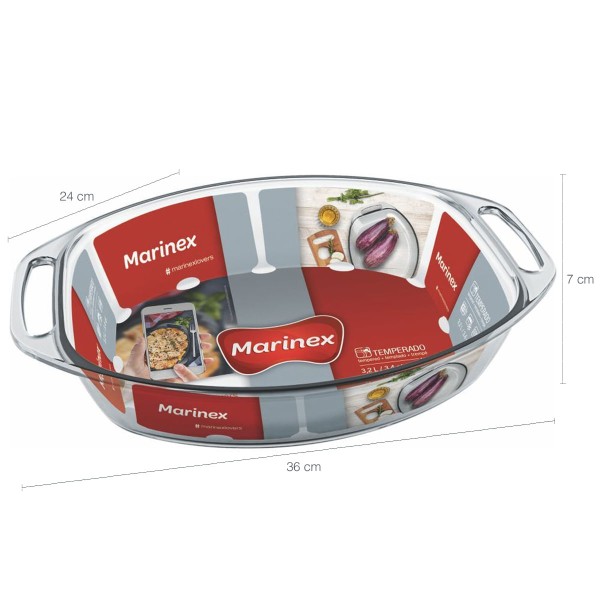 Encontraproduto.com.br - Assadeira Seletta Oval 3,2L 6663.21 Marinex