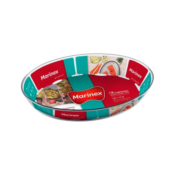 Encontraproduto.com.br - Assadeira Nadir Marinex em Vidro Oval 26cm 1 Peça