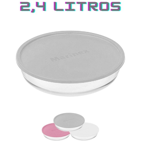 Encontraproduto.com.br - Assadeira Redonda Marinex 2,4L Com Tampa Ref.6495 Unidade
