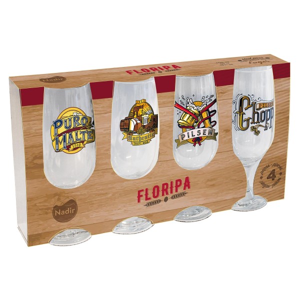 Encontraproduto.com.br - Conjunto de Taças de Cerveja Floripa Nadir 300 ml com 4 Peças