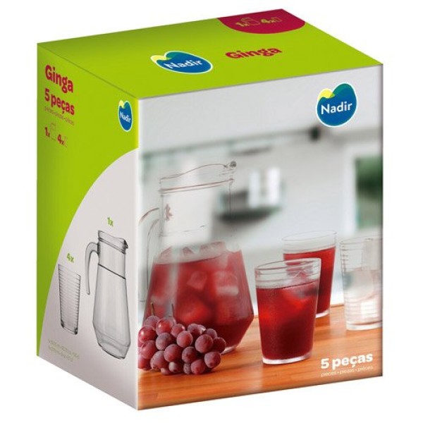 Encontraproduto.com.br - JOGO JARRA COPO GINGA NADIR 5PC