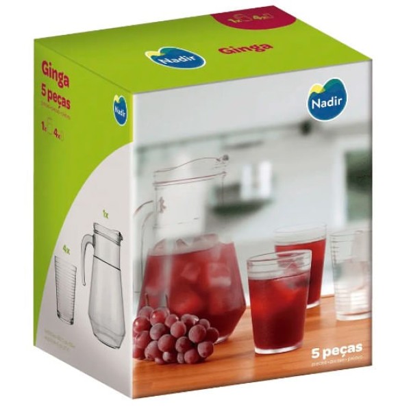 Encontraproduto.com.br - JOGO JARRA COPO GINGA NADIR 5PC