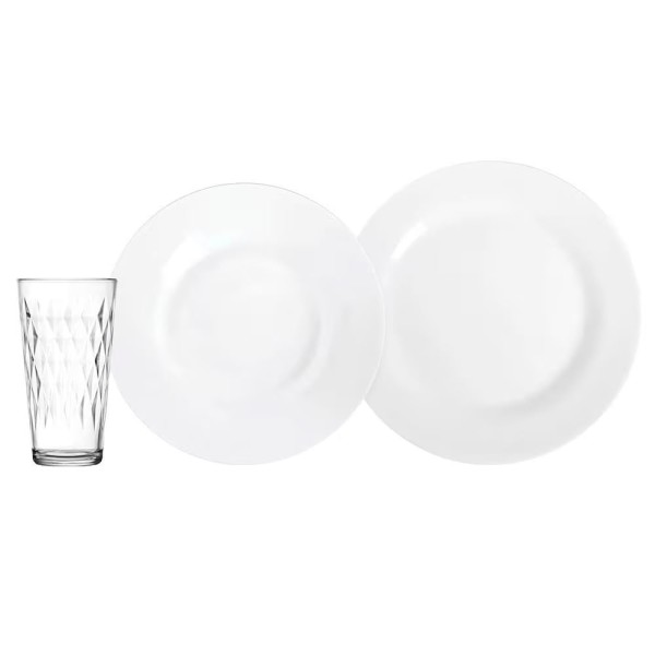 Encontraproduto.com.br - Aparelho de Jantar 12 Peças Nadir Menu com Copo Vitrage - Branco