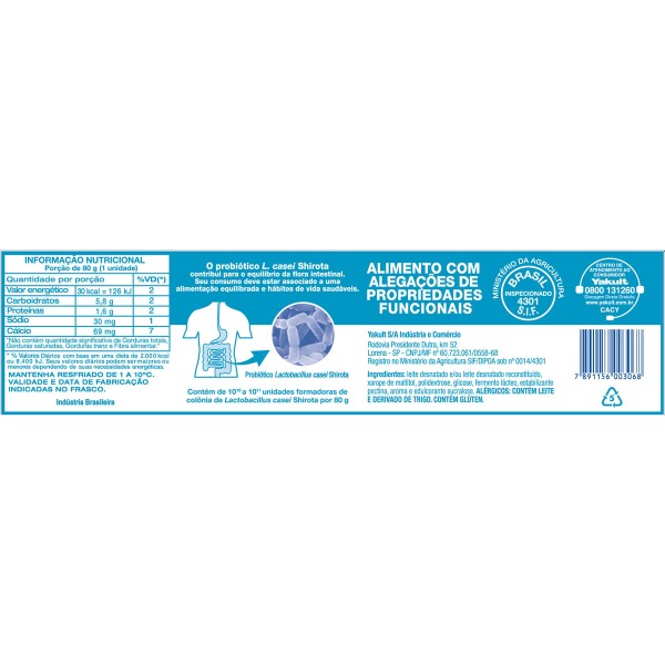 Encontraproduto.com.br - Leite Fermentado Yakult 40 Light 480g