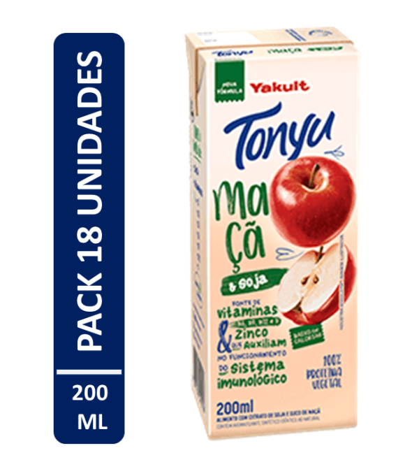 Encontraproduto.com.br - Bebida de Soja de Maça Tonyu com 18 Unidades de 200ml
