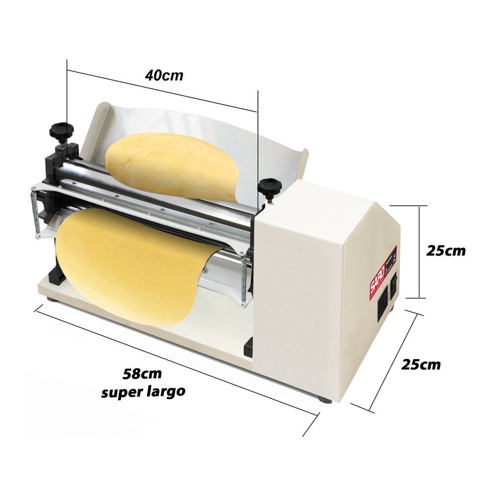Encontraproduto.com.br - Cilindro Laminador Elétrico Standart Bivolt 400X57Mm 1/3Cv 50/60 Hz Com Cortador Talharim R-Cort Saro