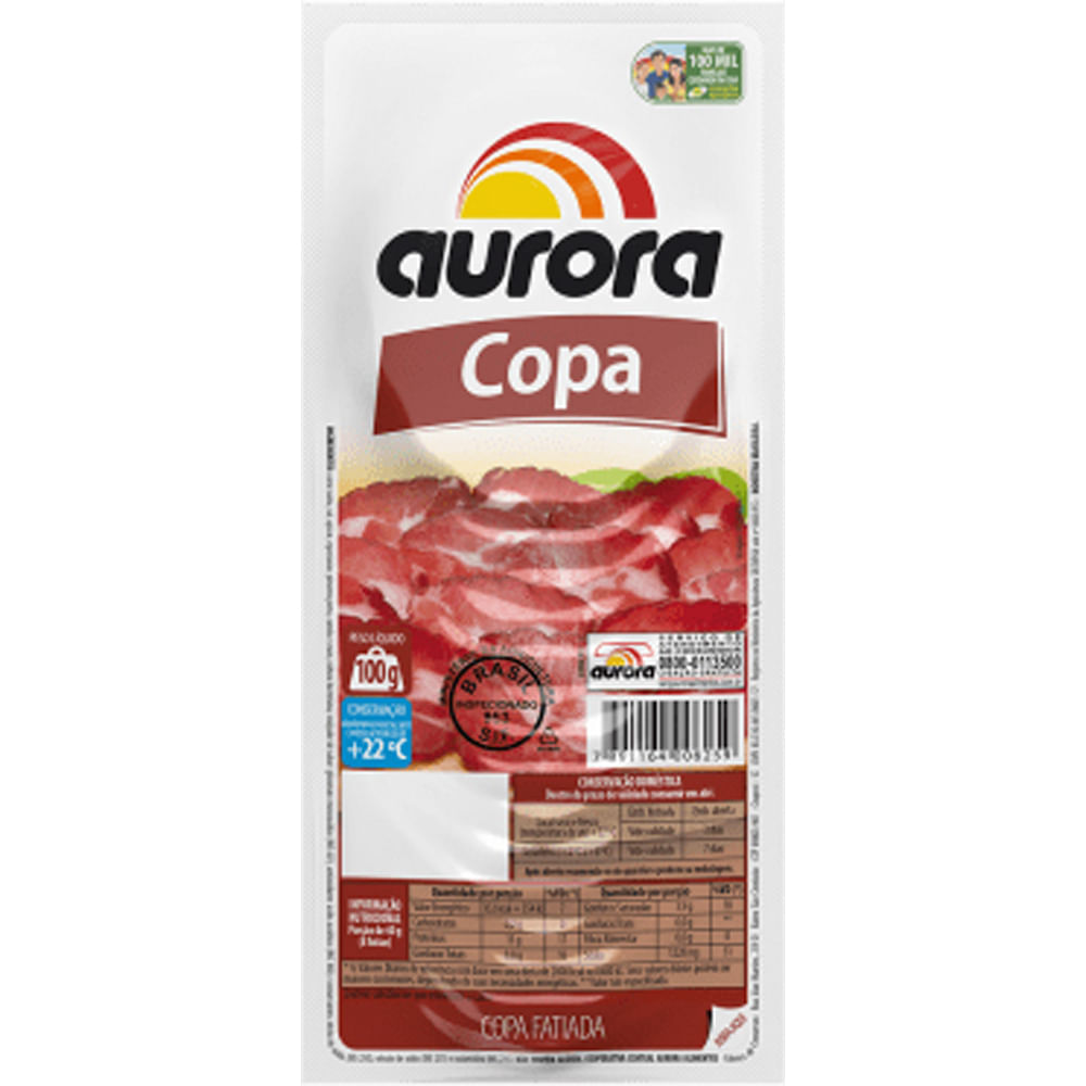 Copa Fatiada Aurora Pacote com 100g