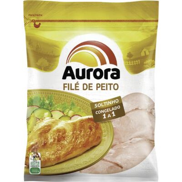 Filé de Peito de Frango Aurora IQF Congelado Pacote com 1kg