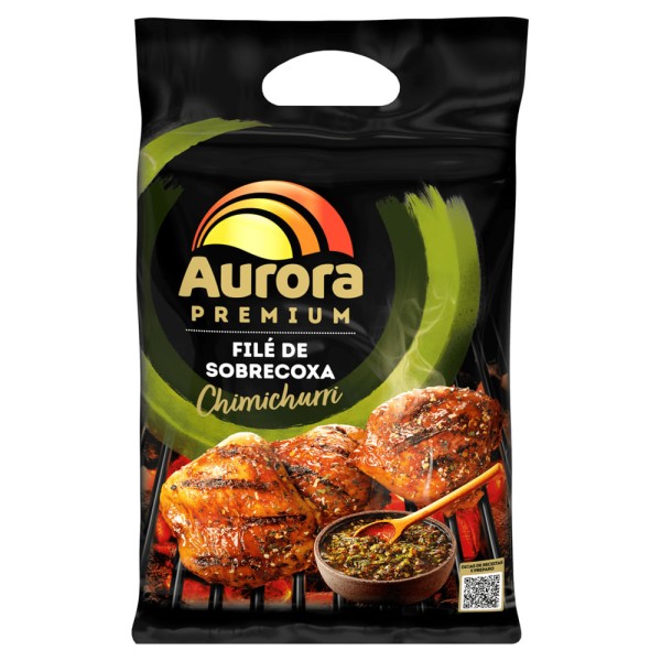 Encontraproduto.com.br - Filé de Sobrecoxa de Frango Aurora Congelada Chimichurri Pacote com 800g
