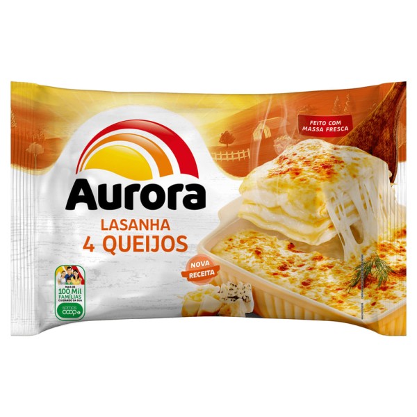 Encontraproduto.com.br - Lasanha Aurora Congelada Quatro Queijos Embalagem com 600g